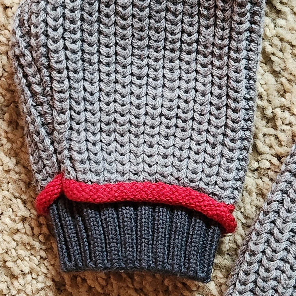 NWT Boboli Sweater Size 2 Colors cream grey red accents - Picture 7 of 15